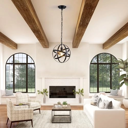 Ceiling Pendant Light - 1-Light Semi Flush Mount Adjustable Height