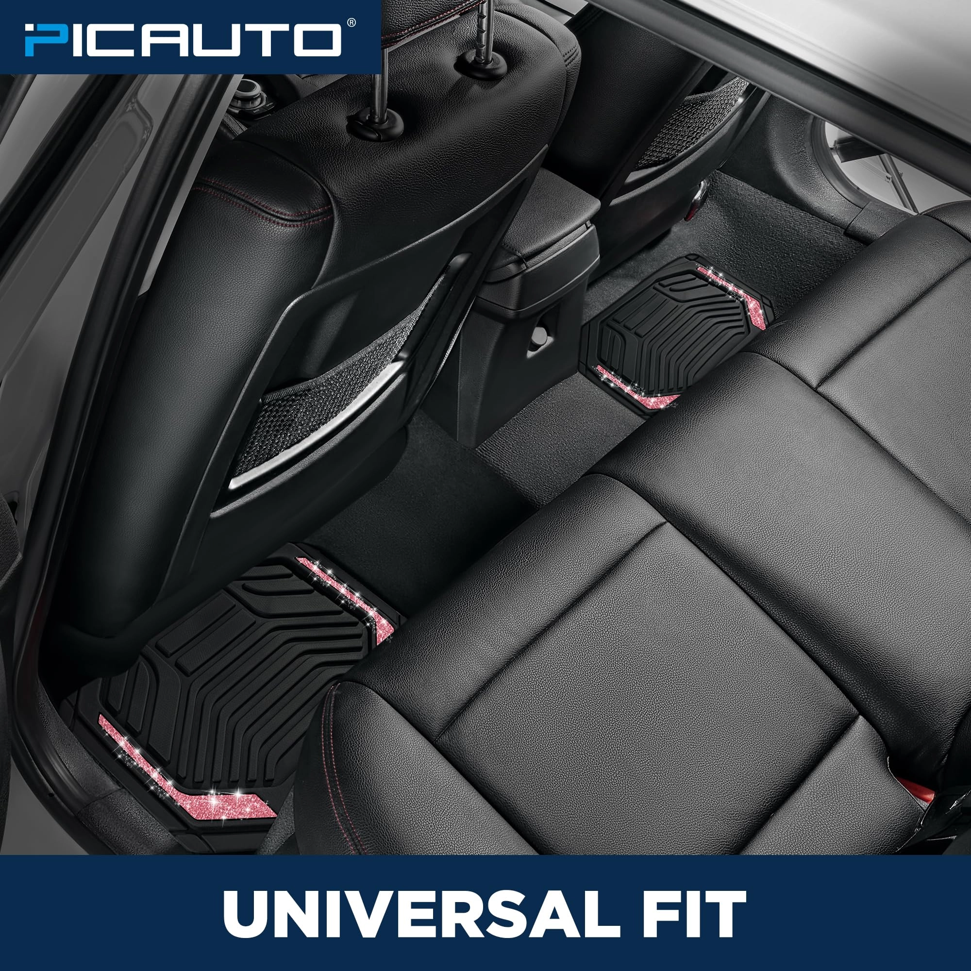 Heavy Duty Rubber Floor Mats - Pink Universal Fit