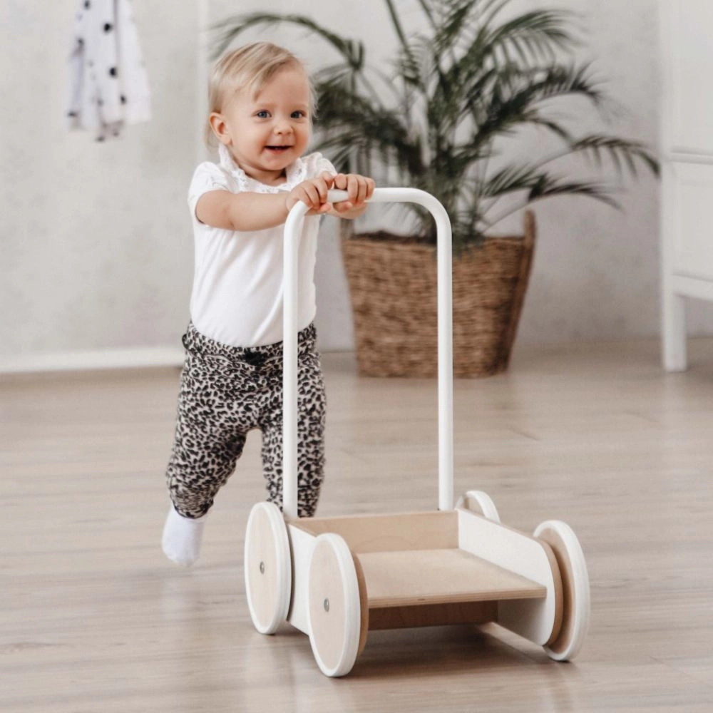 Wooden Baby Walker - White 53 x 30 x 42 cm