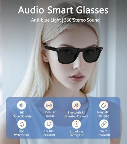 AI Smart Glasses - 116 Languages Bluetooth 5.4 UV400