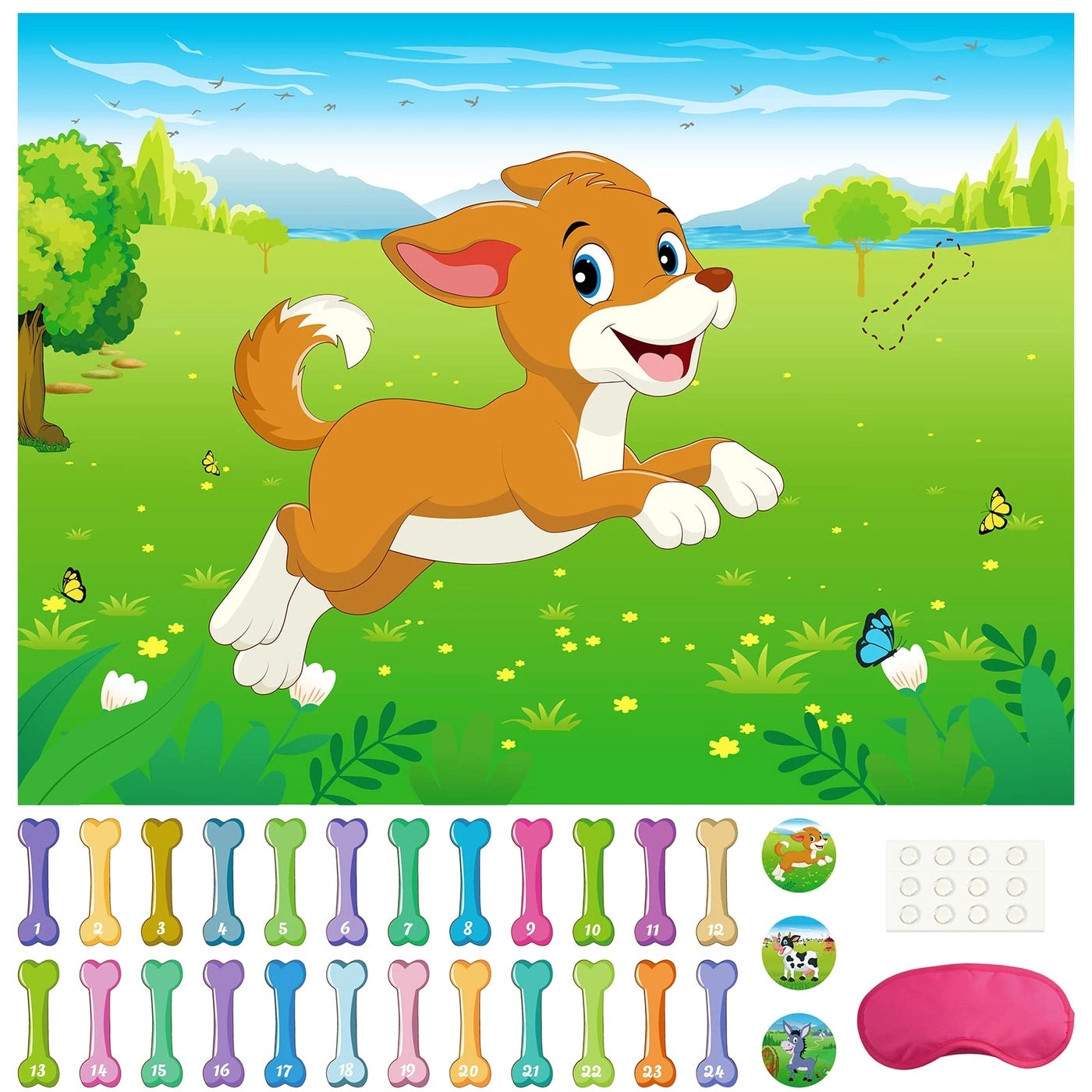 Morcheiong Pin The Tail on The Dog - English 48pcs