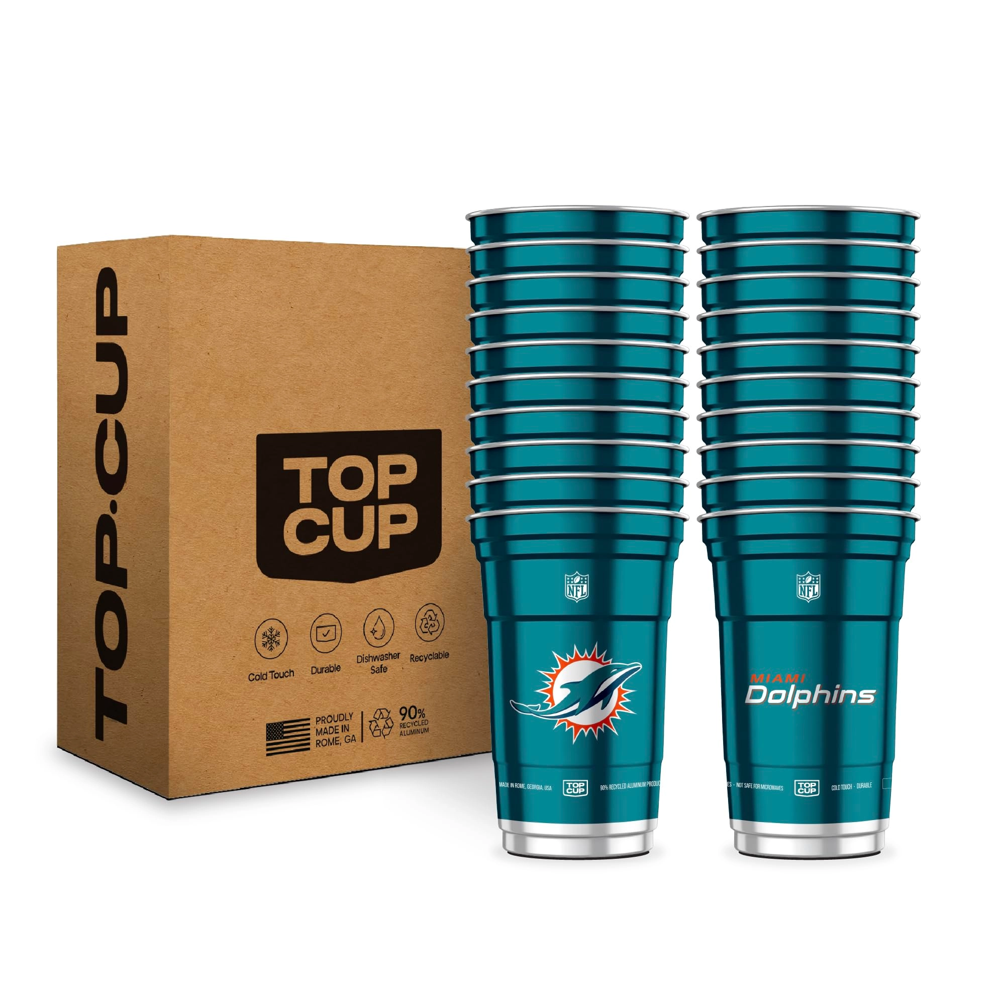Oasis Venture Holdings LLC Miami Dolphins Reusable Cup - 20 pcs