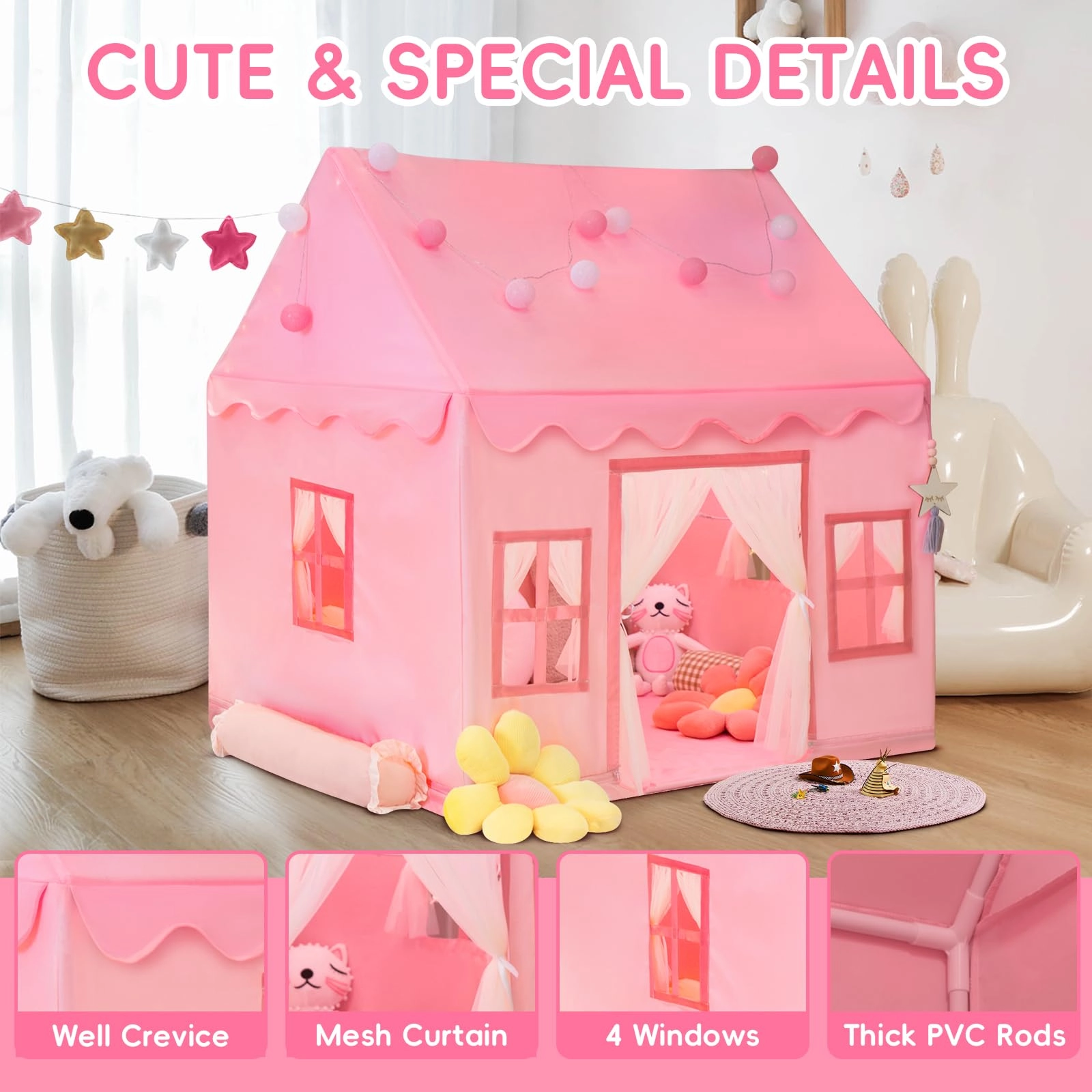 Kids Tent Playhouse - Large Pink