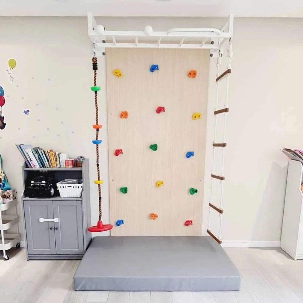 Rock Face Climbing Wall with Monkey Bars - 240 x 120 cm Suitable for 3 to 9 yrs