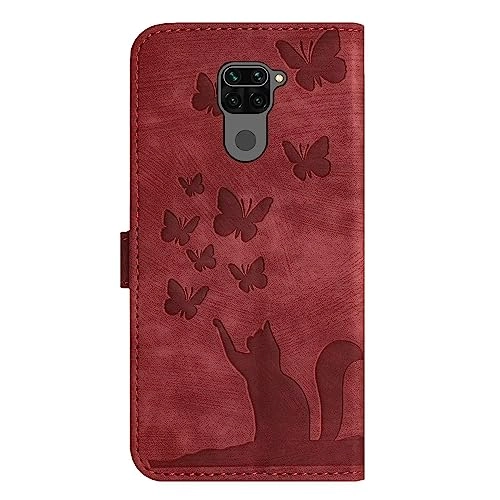 Cute Cat Case Wallet Embossed Flip Cover for Xiaomi Redmi Note 9