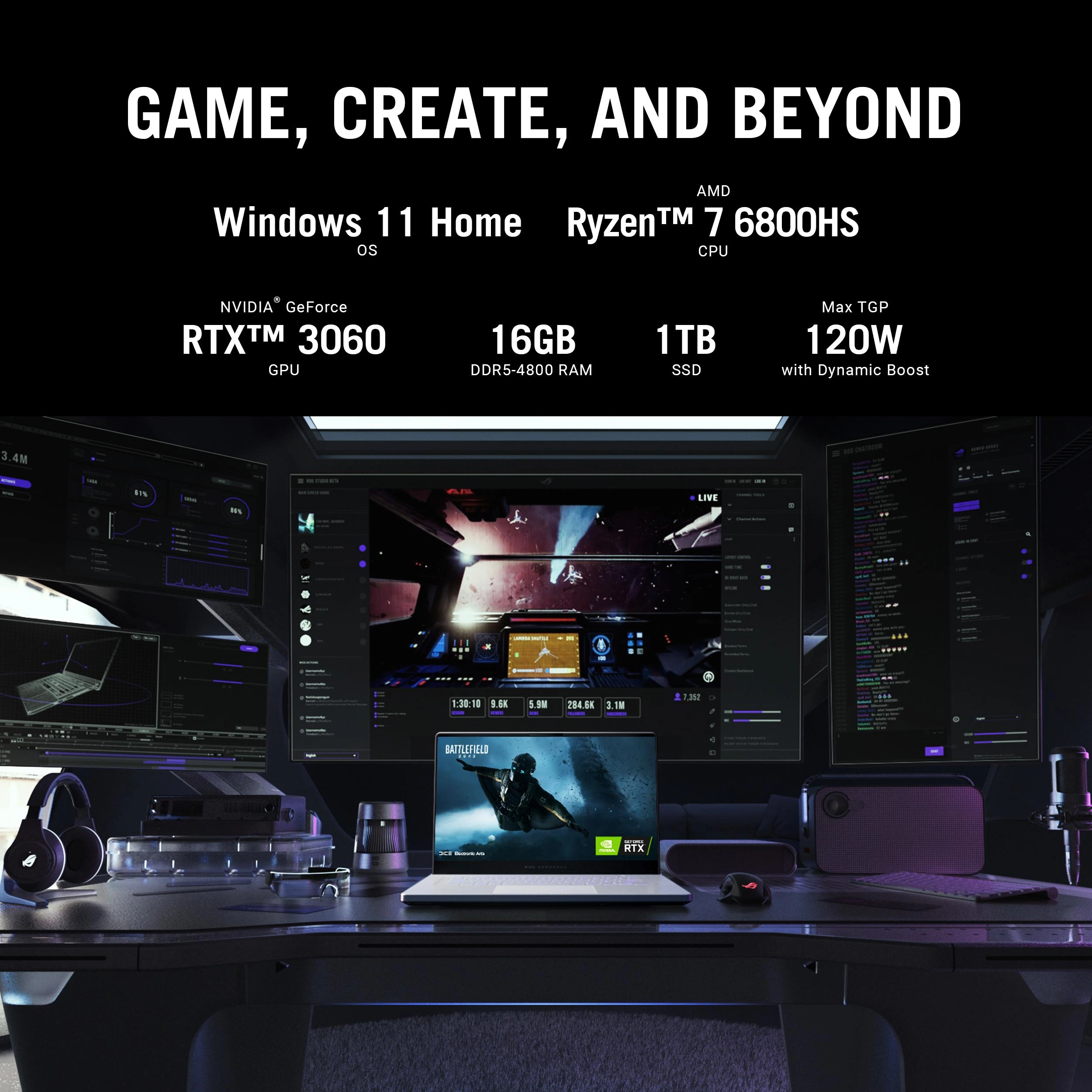 ROG Zephyrus G15 GA503RM-HQ075W - 15.6'' Ryzen 7-6800HS 16GB 1 TB SSD