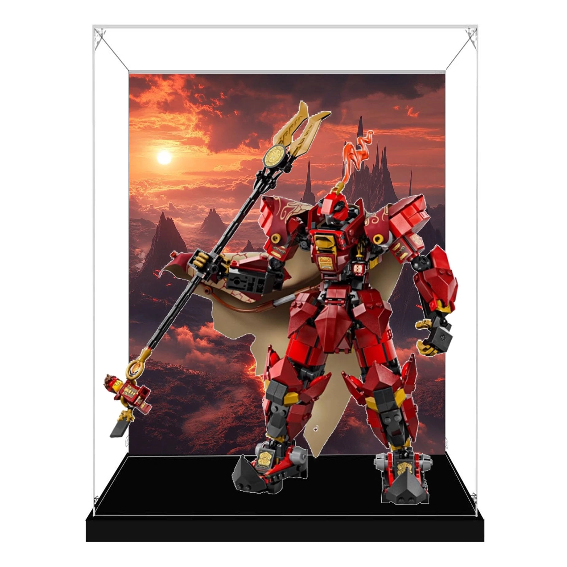 Acrylic Display Box for LEGO 71846 Flaming Knight Mech Model - Acrylic