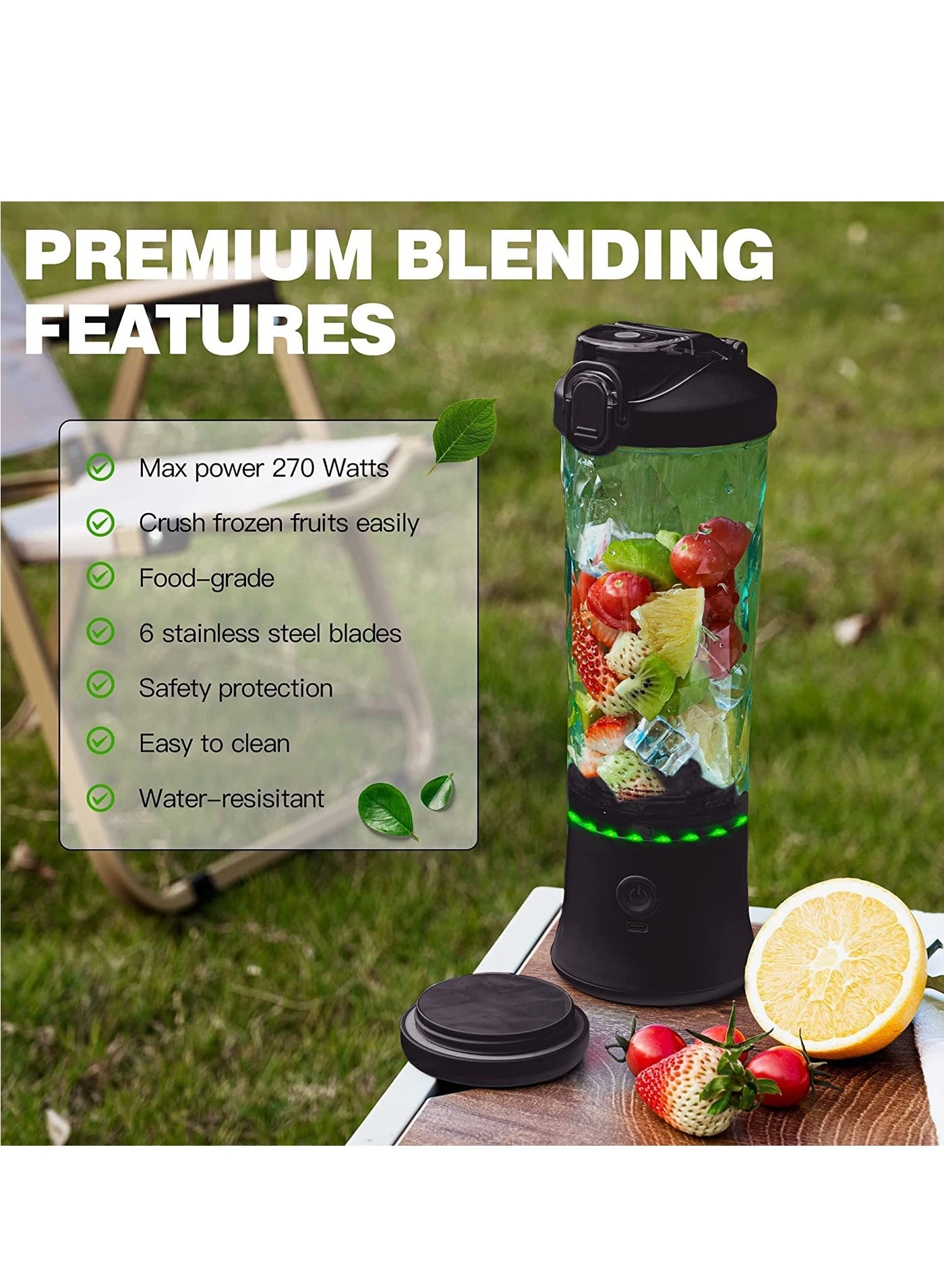 Portable Personal Blender - 6-Blade USB Rechargeable Portable