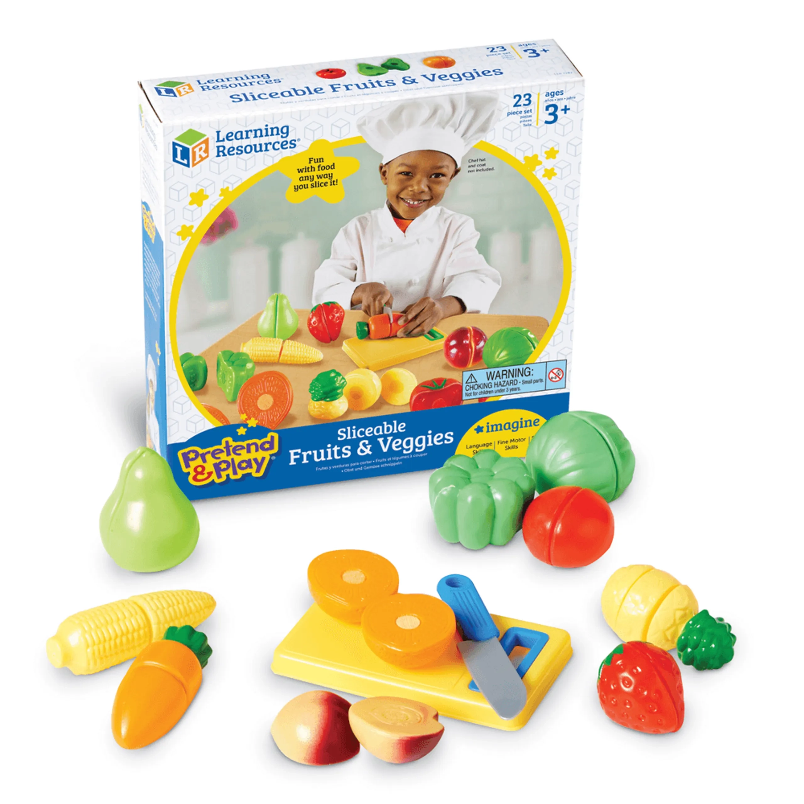 Learning Resources Pretend And Play Sliceable Fruits And Veggies Set - Suitable for 3 years and above 23 Pcs