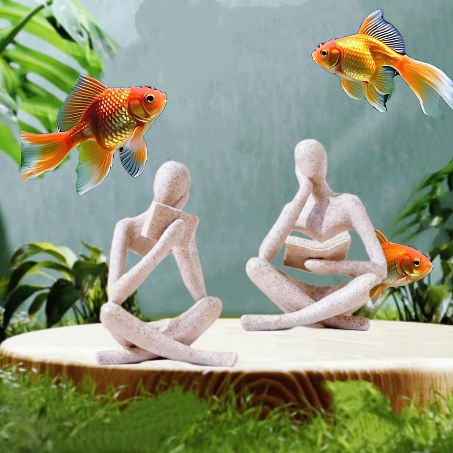 Reading Thinker Statue - Resin Set