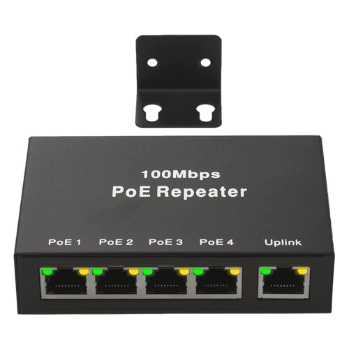 100M PoE Injector - 48V 30W 5 Port 802.3at/af 100 Megabits Per Second 90W