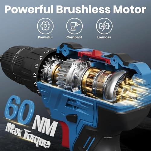 Cordless Drill Bit Driver - Brushless 2.0Ah 60Nm