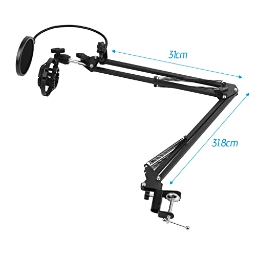 Adjustable Foldable Microphone Stand - Heavy Duty Alloy Steel