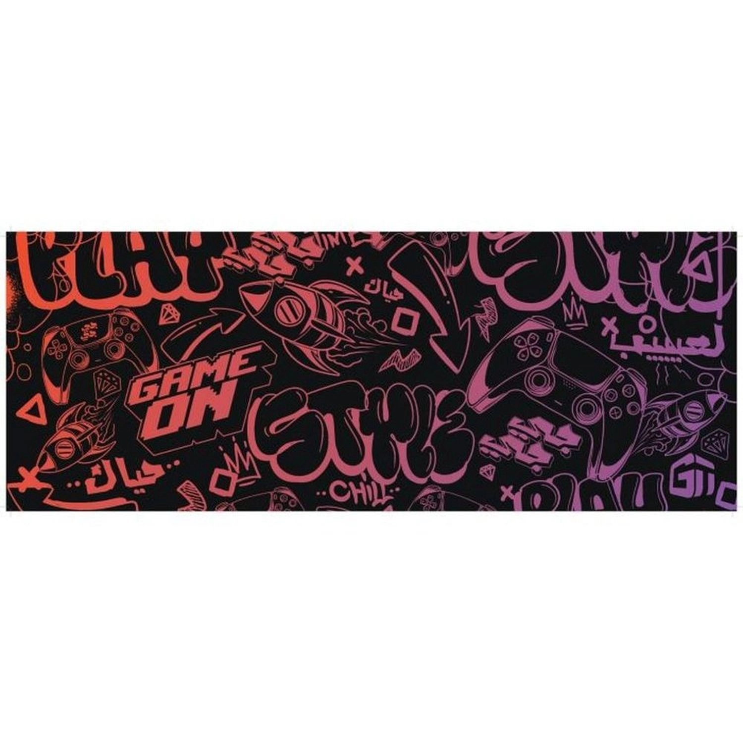 Graffiti Polyester Gaming Mouse Pad - 80x30 cm