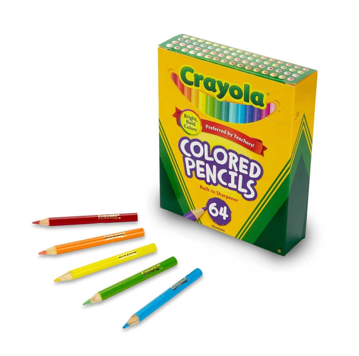 Crayola Short Colored Pencil With Sharpener - 64 Pcs