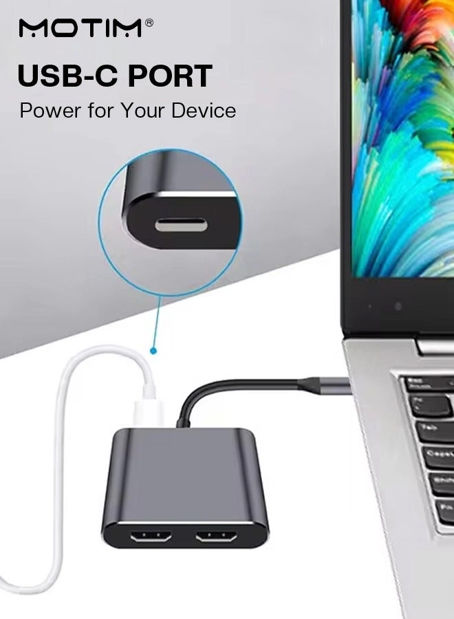 USB C to Dual HDMI Adapter - 4K@30Hz 4 in 1 USB3.0