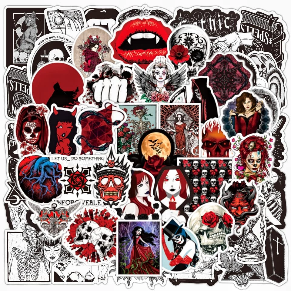 focri Horror Sticker Book Vinyl Waterproof 100 pcs