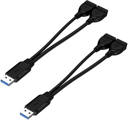 HANGYAN Standard Cable USB 3.0 Female to USB Male 0.3m (2-Pack)