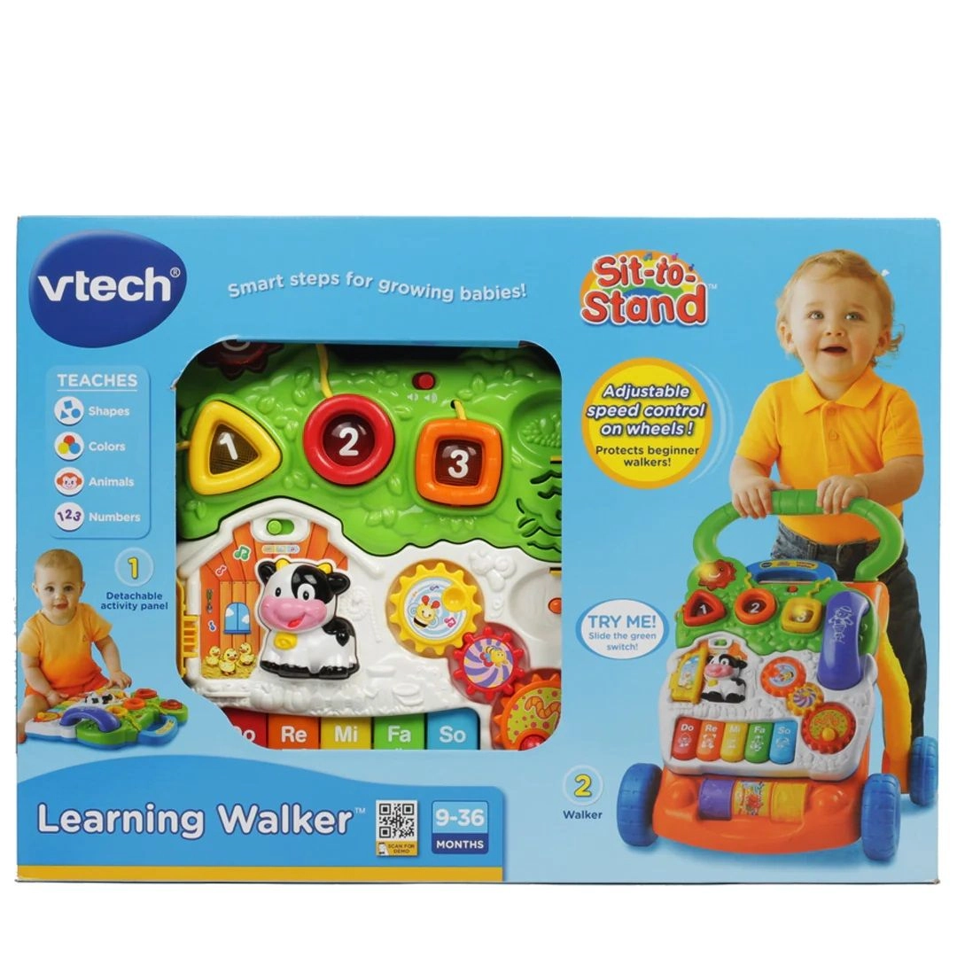 First Steps Baby Walker - Pink/Blue/Yellow 12 Months