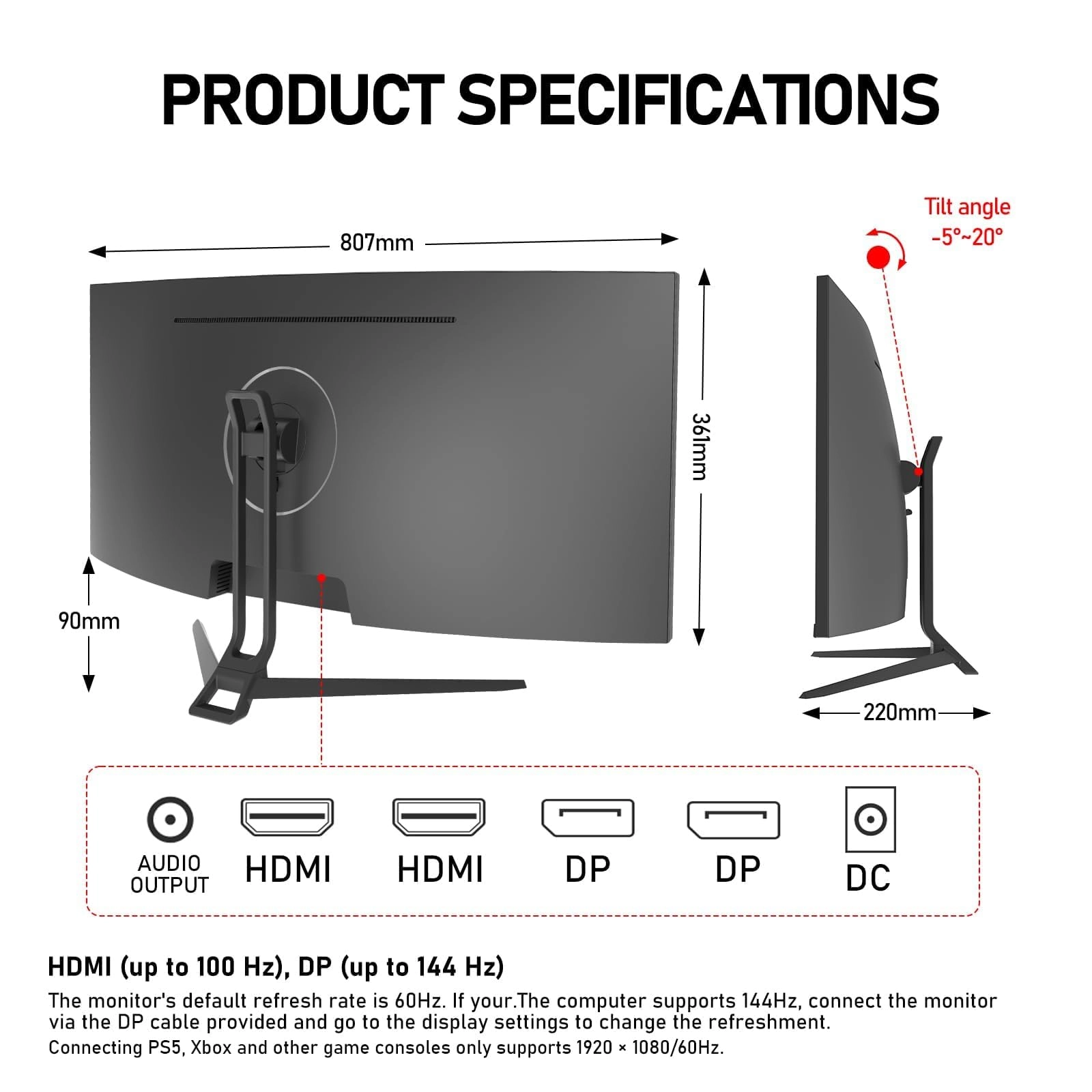 GF340A - 34 Inches 3440 x 1440 Pixels