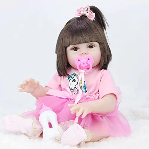 Reborn Baby Doll - 22 Inch Vinyl Brown Eyes