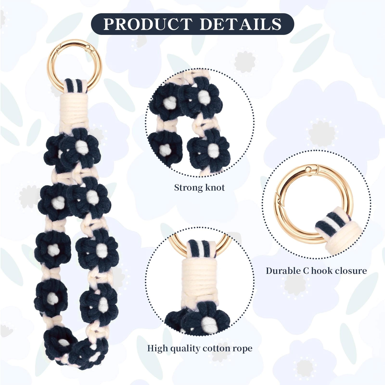 Boho Macrame Keychain - Car