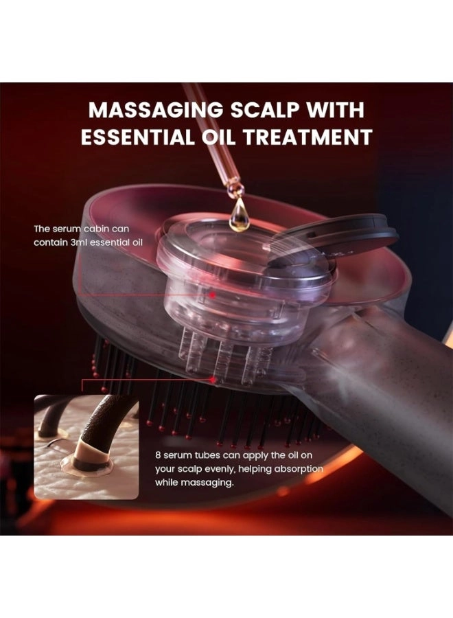 2-in-1 Electric Scalp Massager - Red Light Therapy Waterproof Portable