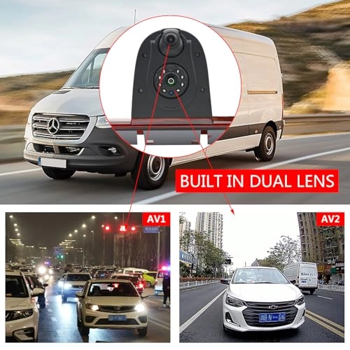 Dual Rear View Parking Reversing Brake Light Camera - Wired