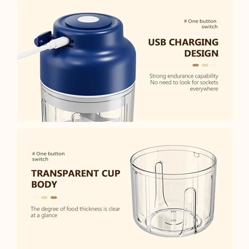 Electric Garlic Chopper - 320ml Wireless USB Charging