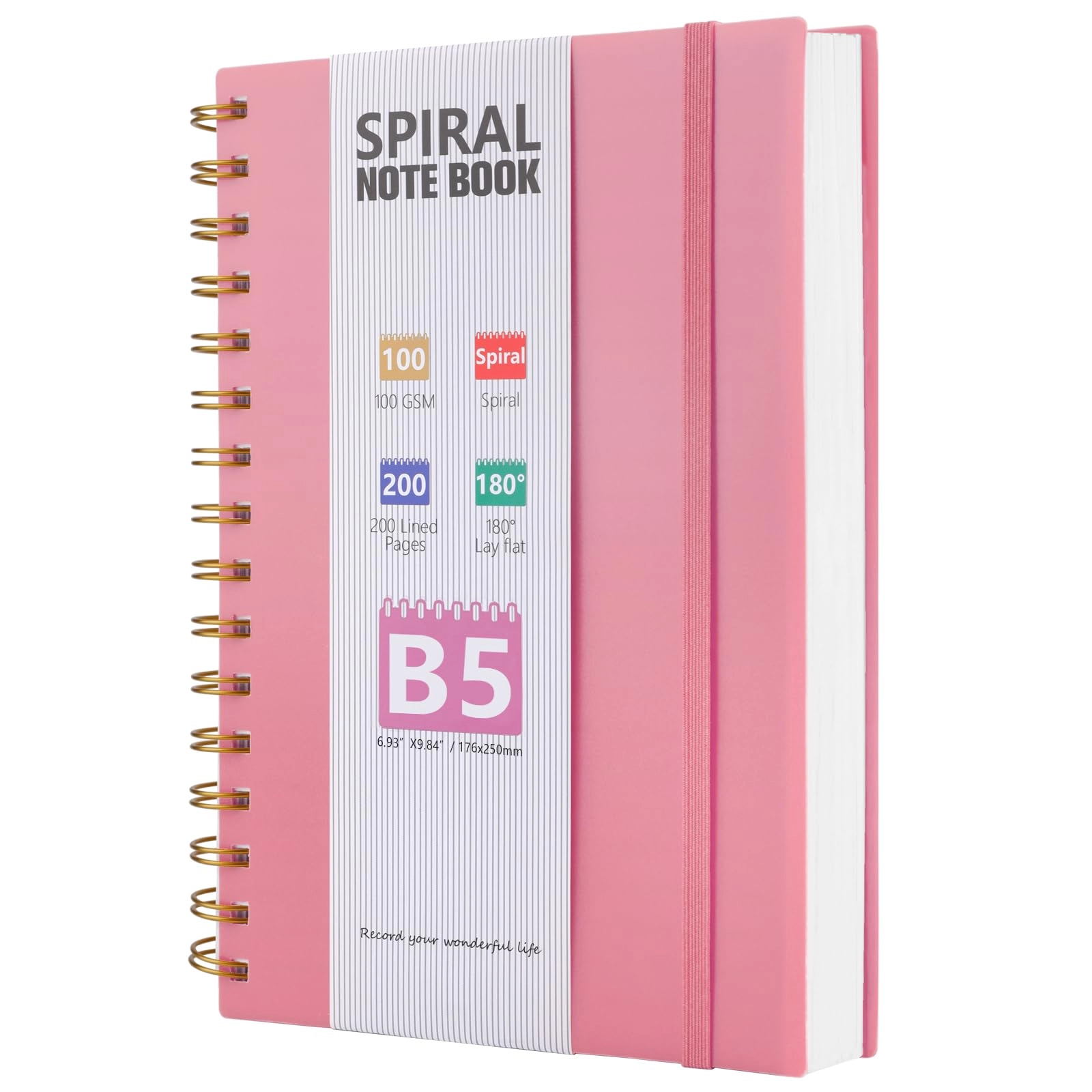 Journal Notebook B5 Spiral - Lined 200 Pages