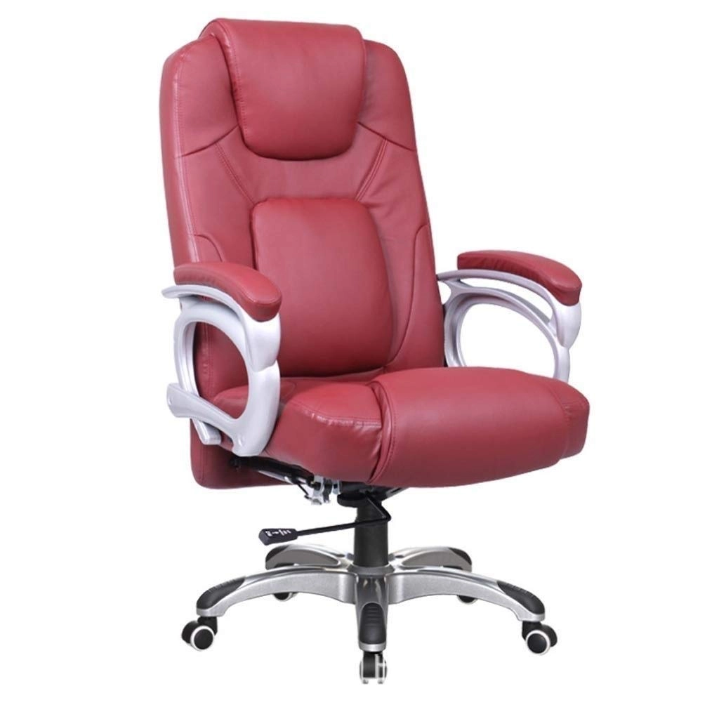 Desk Chair - PU Leather Brown High Back