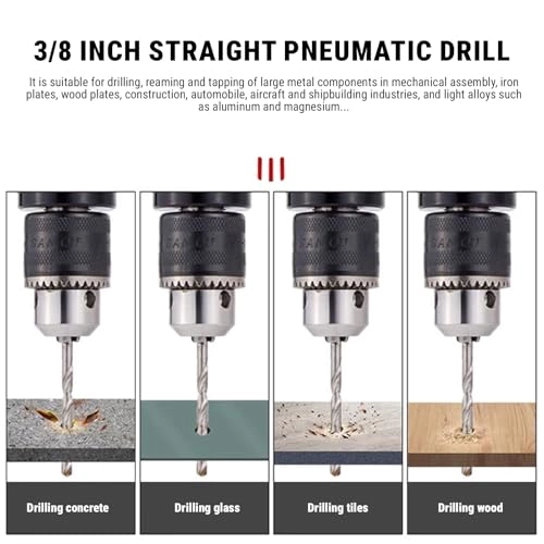 3/8 High Speed Straight Air Power Drill - Pneumatic 3/8" Chuck 22000rpm