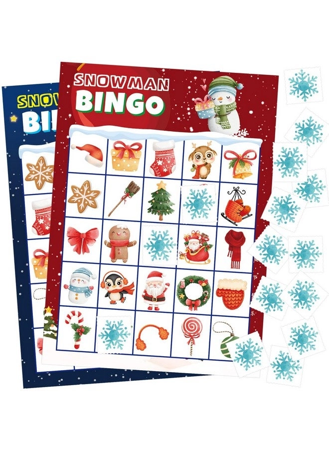 ceiba tree Christmas Bingo Cards - Snowman 24 Players