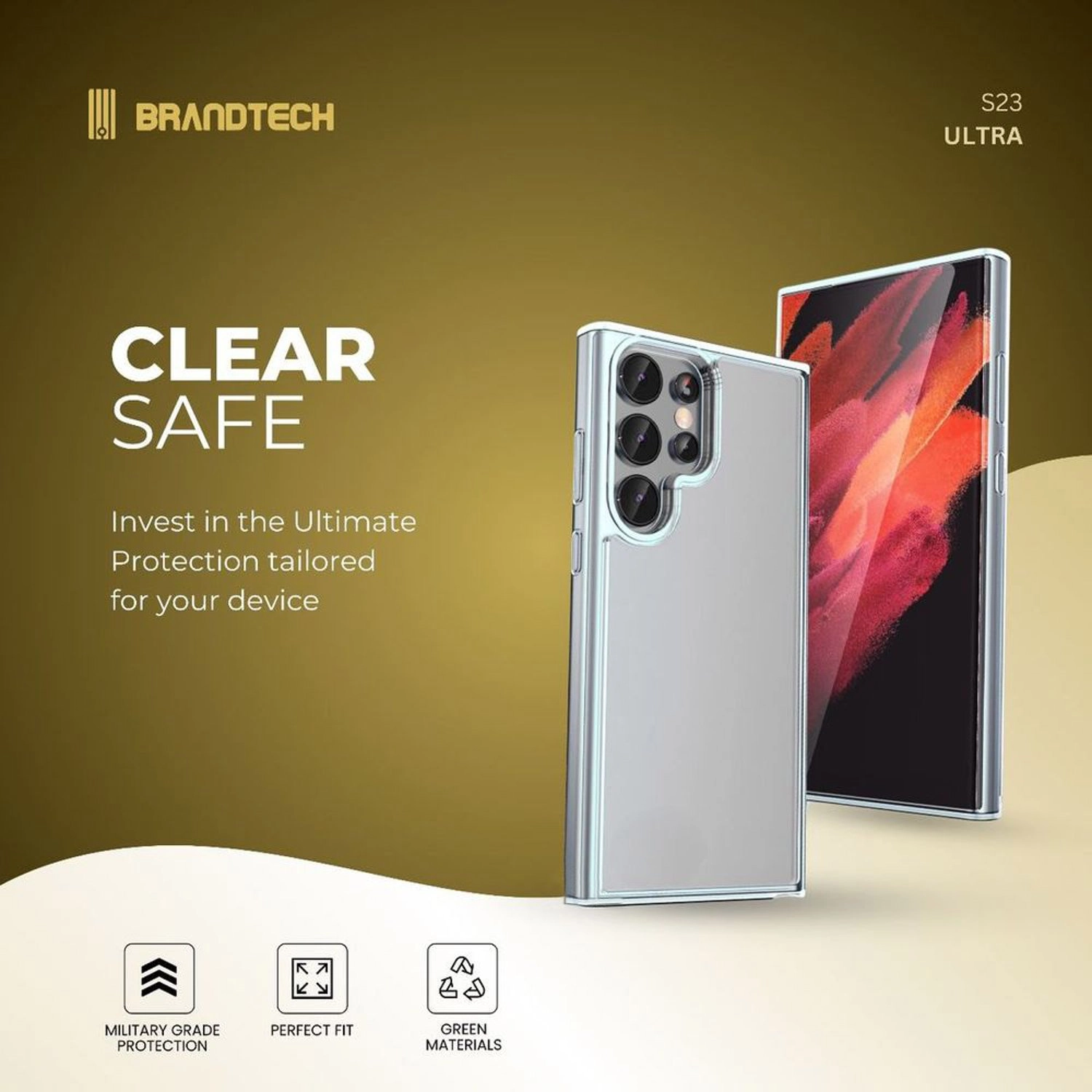 Case With Screen Protector for Galaxy S23 Ultra