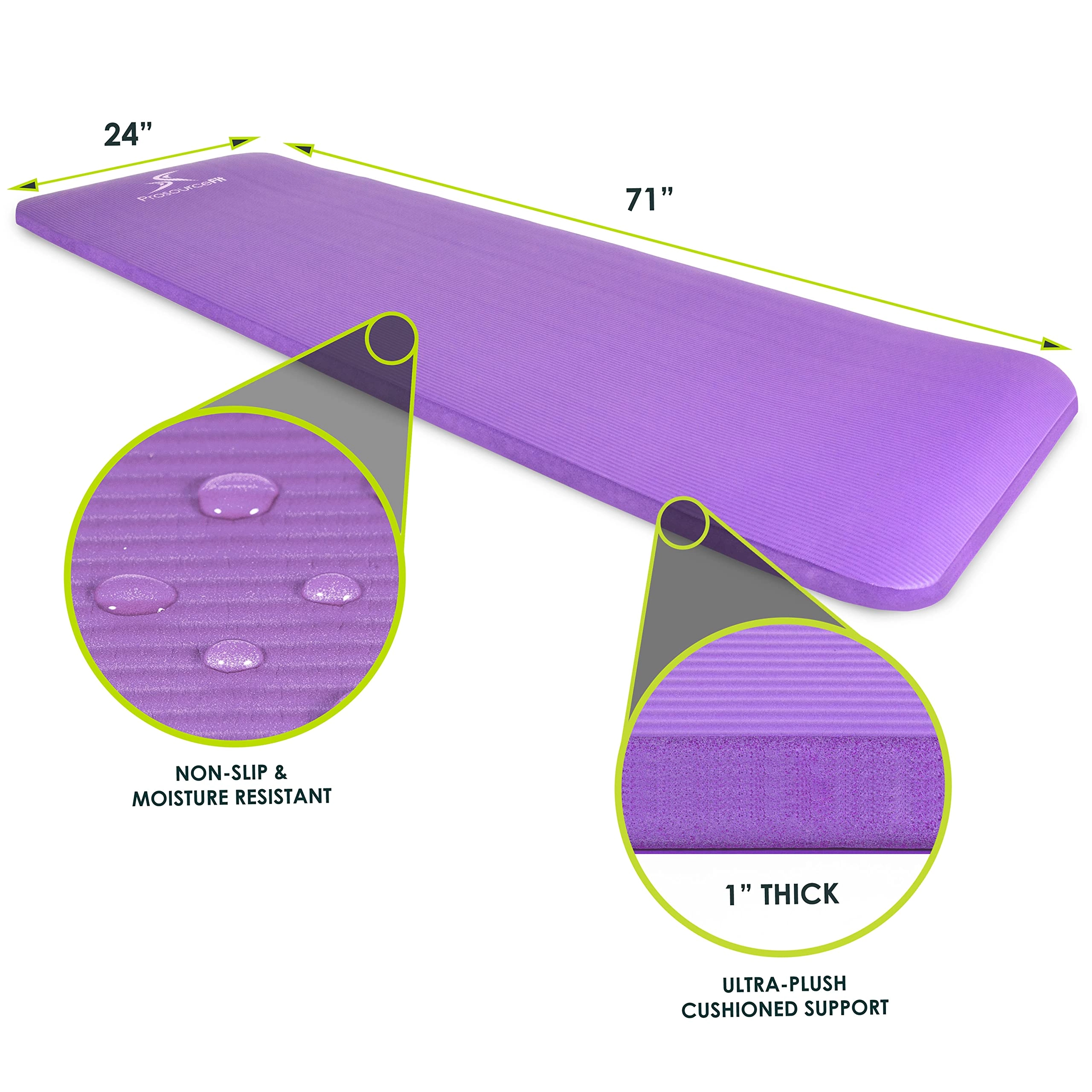 Extra Thick Yoga and Pilates Mat - Nitrile Butadiene Rubber 0.5 & 1-in