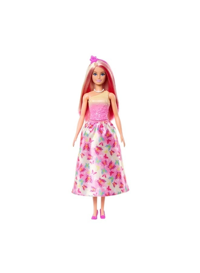 Barbie Dreamtopia Princess Doll - Pink and Blonde Fantasy Hair Butterfly-Print Skirt Ages 3+