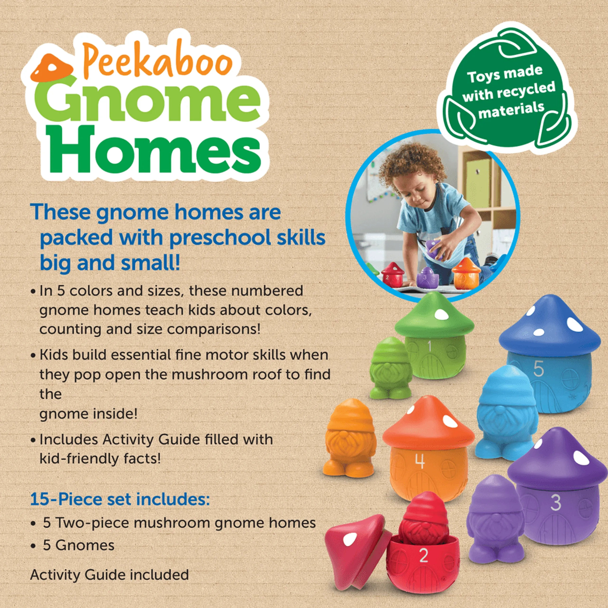 Peekaboo Gnome Homes - 18 months 10 Pcs