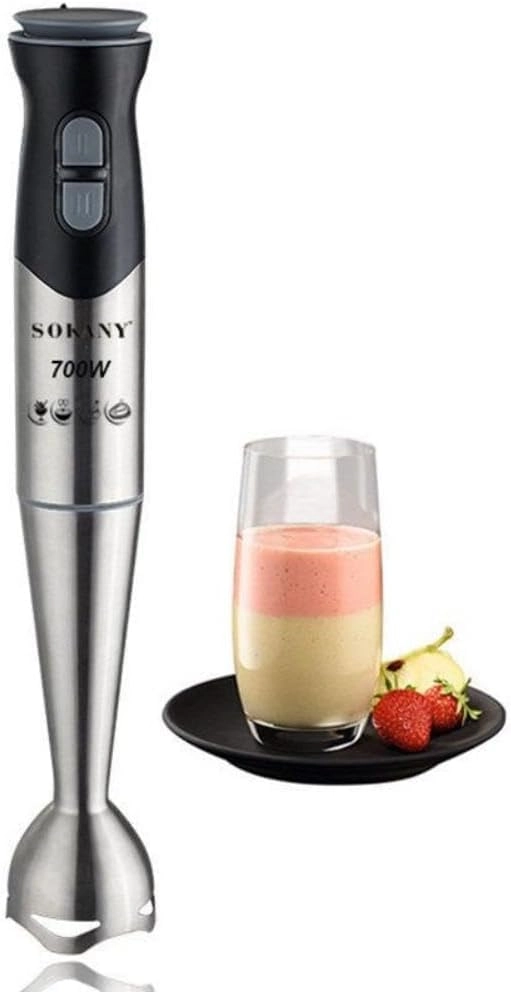 Hand Blender - Stainless Steel Blades, 2-Speed Control, Chopper & Whisk