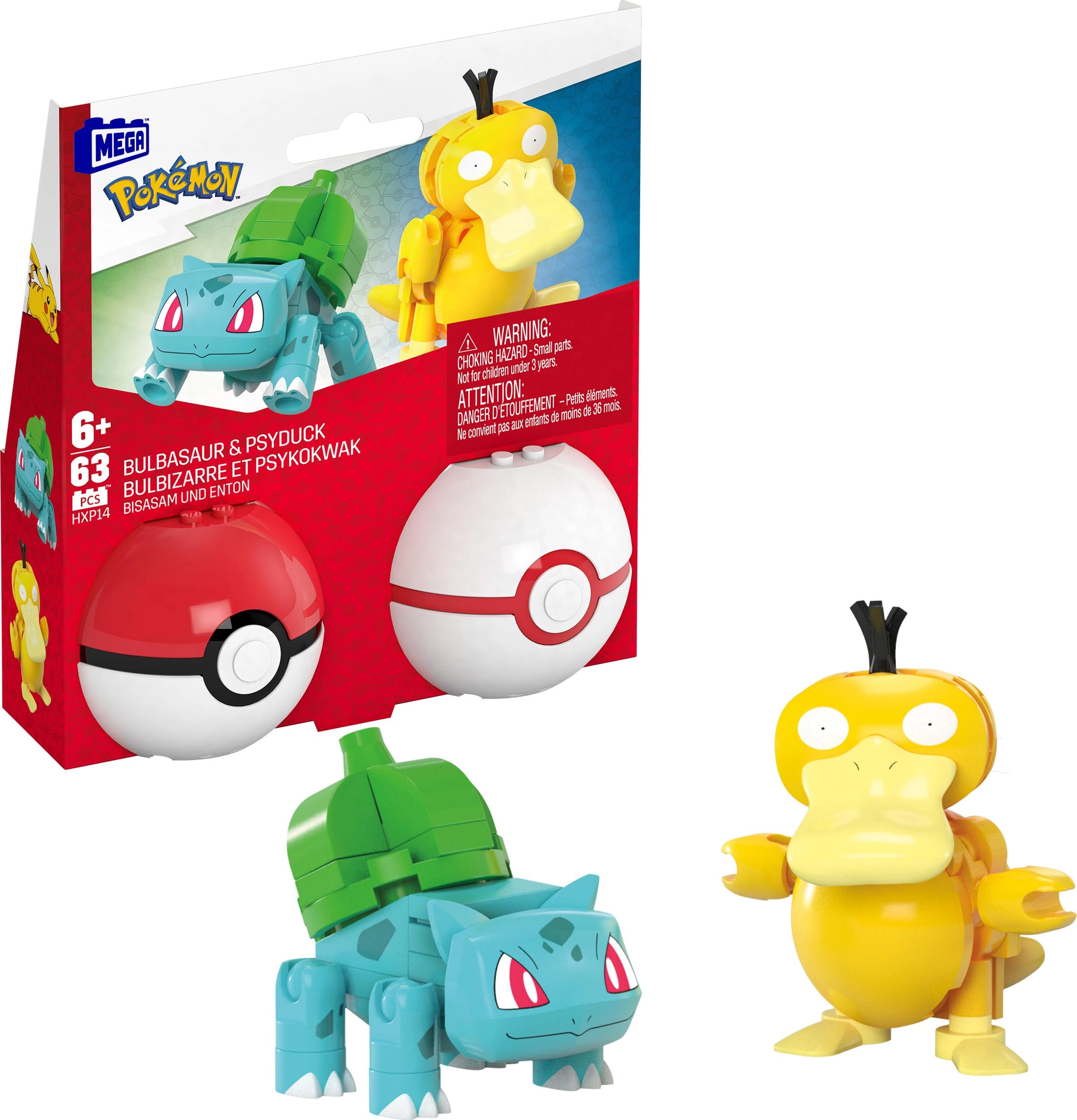 MEGA Pokémon Bulbasaur & Psyduck - 63 pcs