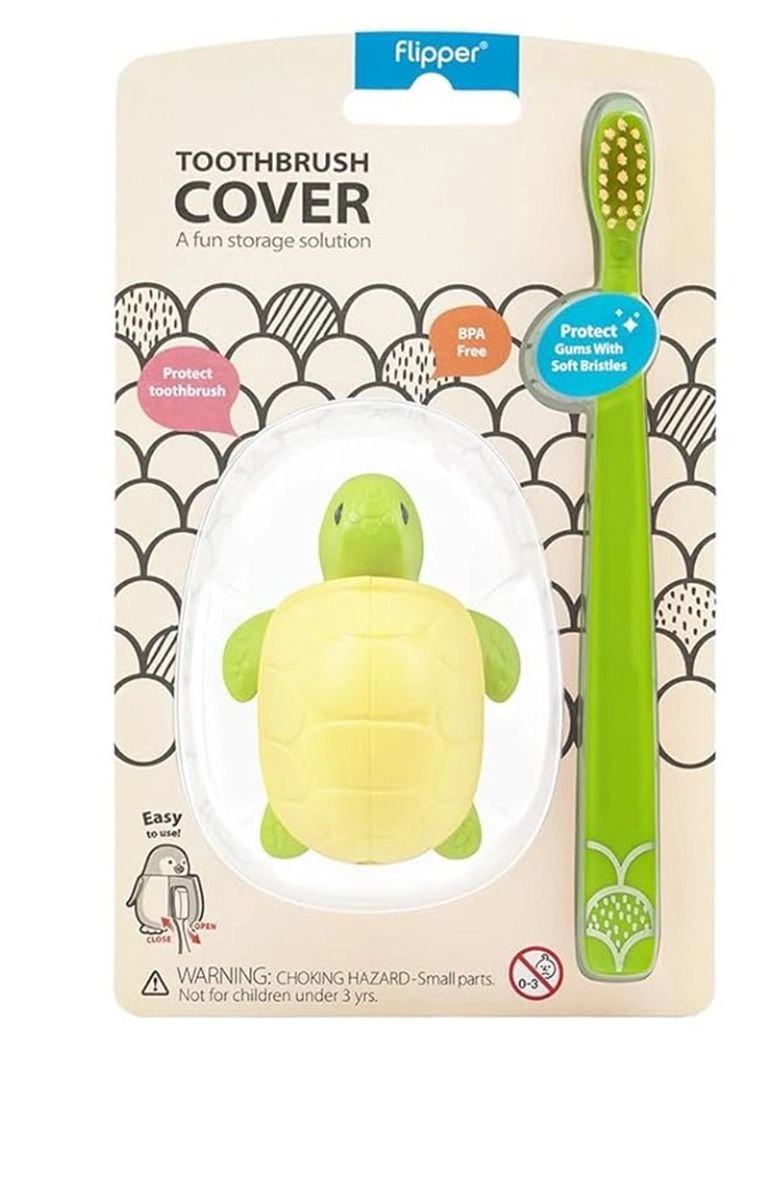 Flipper Fun Animal Toothbrush - Turtle Light Green