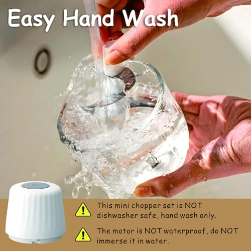 Mini Food Processor - 400ml+250ml+100ml USB Rechargeable