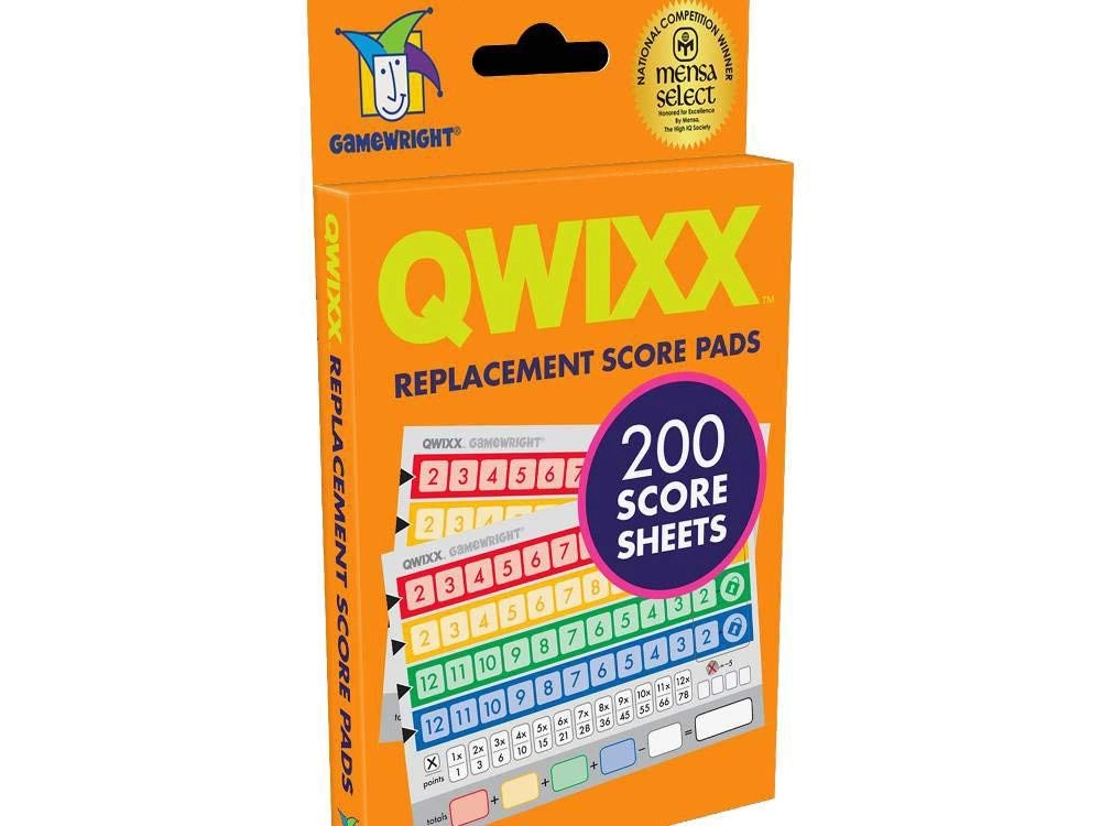 Gamewright Qwixx Replacement Score Cards - 200 Sheets Multi-colored