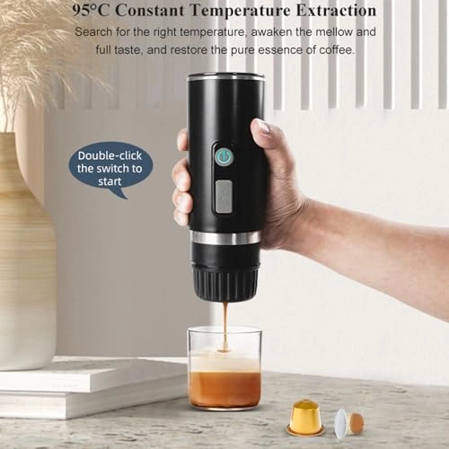 Portable Electric Coffee Machine - 110ml capsules and coffee powder