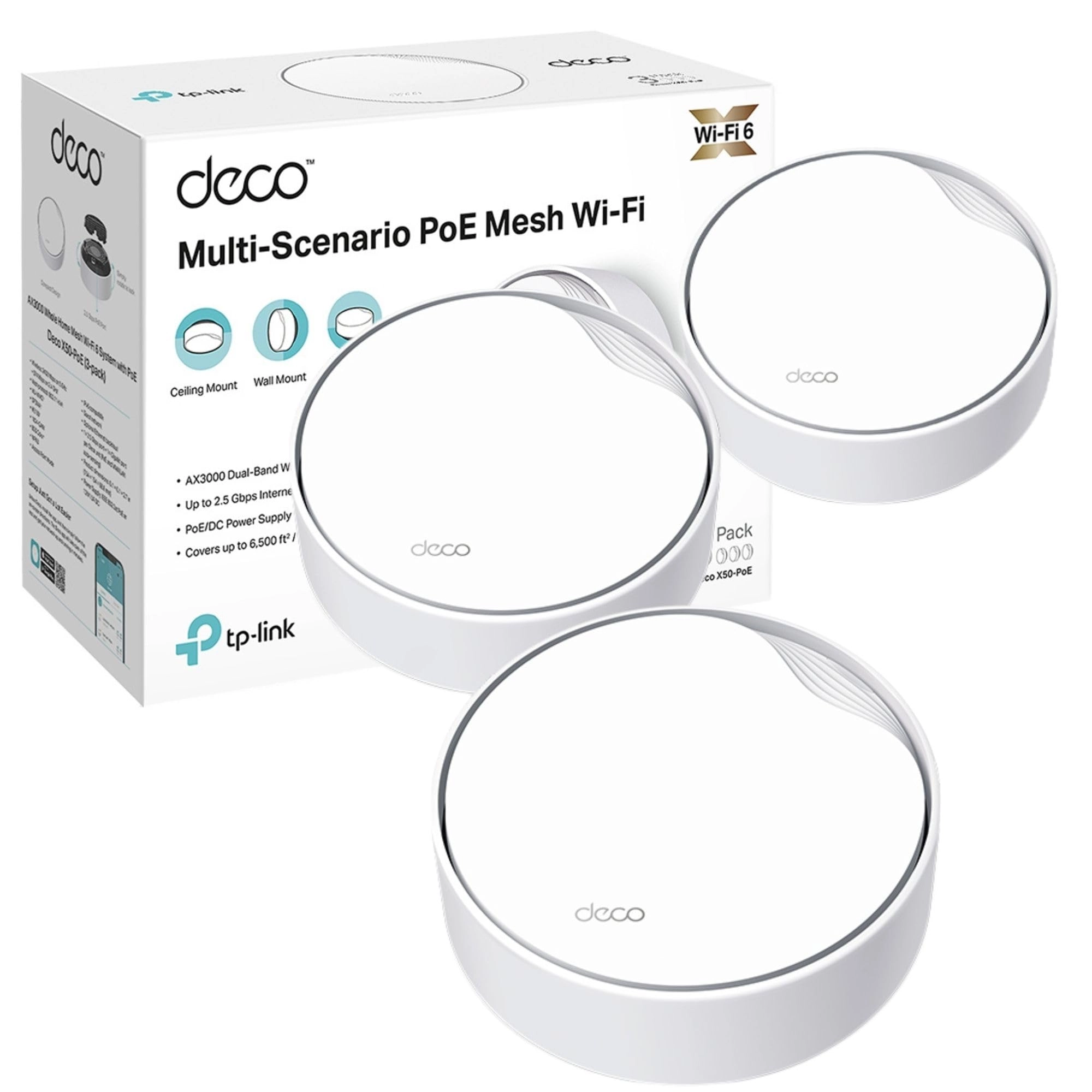 DECO X50-POE - Wi-Fi 6 Pack of 3