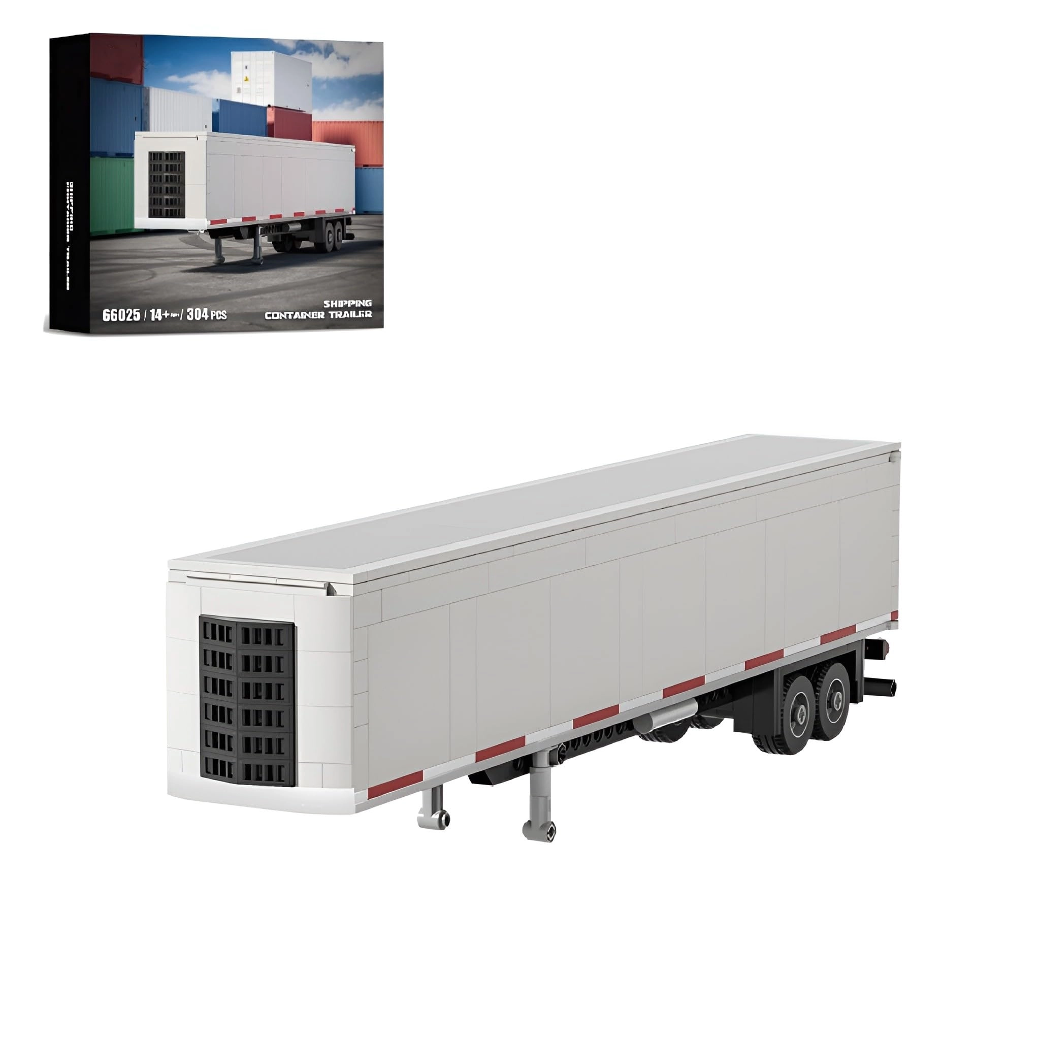 Unativer Technical Vehicle Series (660) - 304 Pieces Shipping Container Trailer Model
