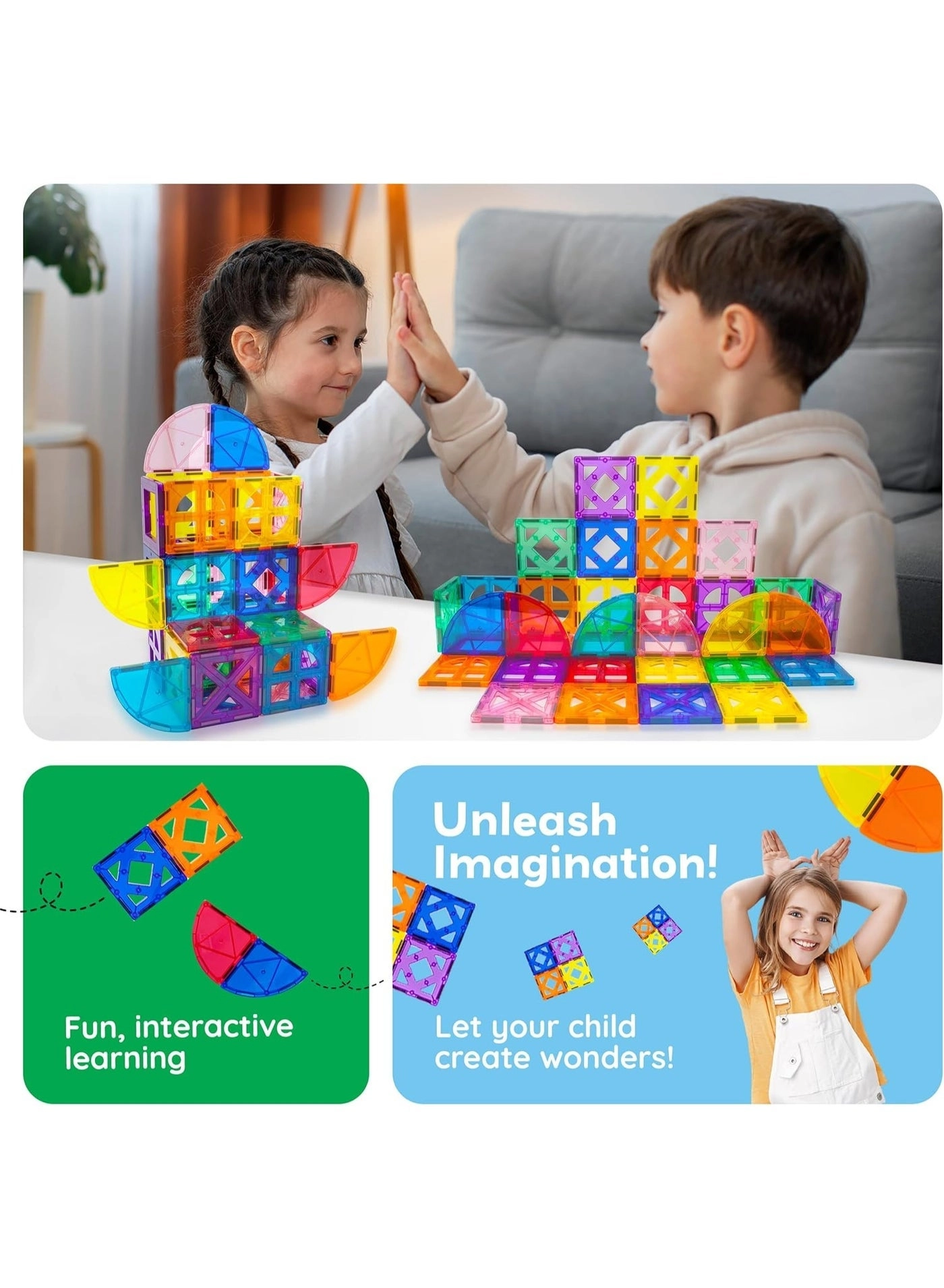 Magnetic Tile Rocket Set - 36 pcs