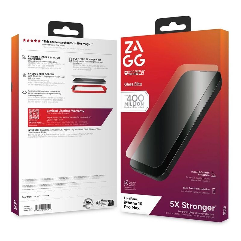 Clear Tempered Glass Screen Protector for iPhone 16 Pro Max