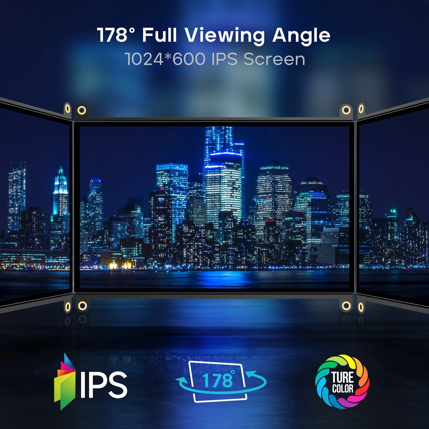 Raspberry Pi Screen - [ROADOM Model Number] 10.1 Inch 1024 x 600 pixels