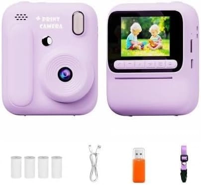 REBENUO Kids Digital Camera - Instant Thermal Printer 4800W 1080p