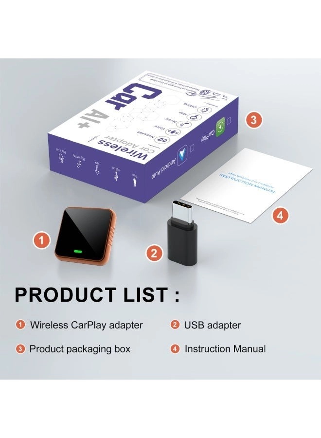 AutoLink AI+ Mini - 2-in-1 Wireless CarPlay Android Auto